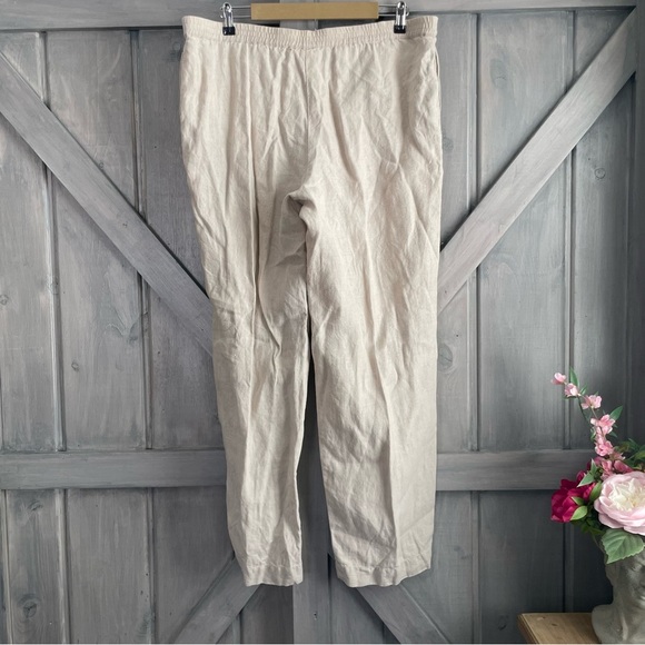 J.Jill Linen wide leg pant in oat natural color size Large summer resortwear - Picture 6 of 8